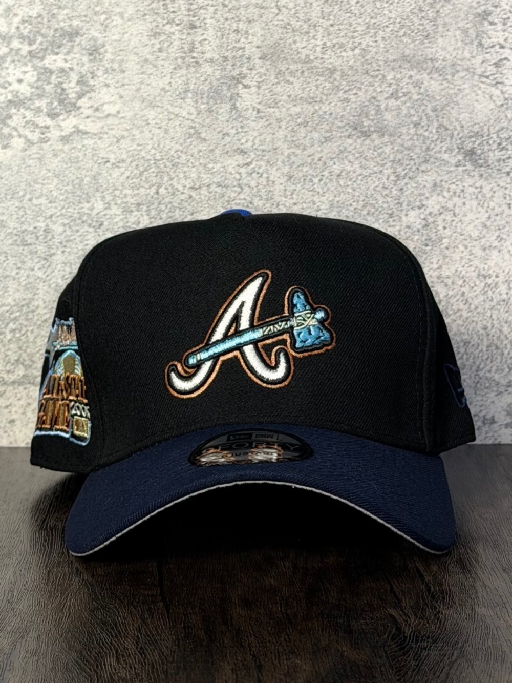 New Era Atlanta Braves 9FORTY A-Frame Tomahawk A Script 2000 ALG Patch MLB Hat